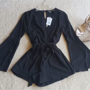 Lily Rose belle sleeve shorts romper